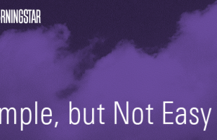 simple but not easy podcast title photo with cloudy purple background.